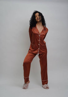 ASHLEY LONG MATTE SATIN  PAJAMAS