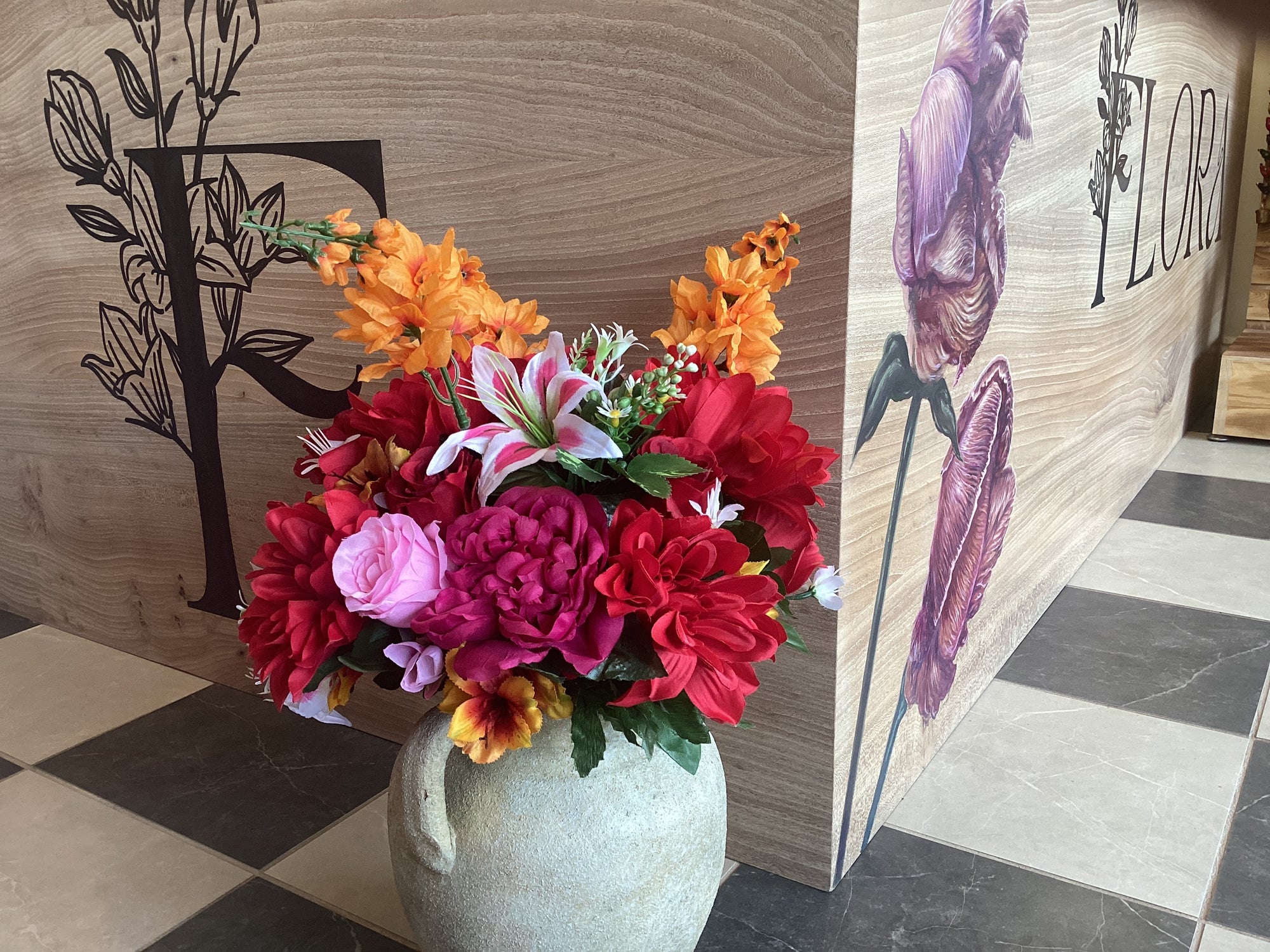 Silk Arrangement in Vase