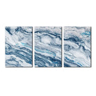 Abstract Wall Art Bedroom Wall Décor 3 Piece Blue Beach Ocean Picture Coastal Theme Nautical Sea Wave Canvas Prints on Canvas Seascape Modern Artwork for Home Living Room Office - 16"x24"x3 Panel