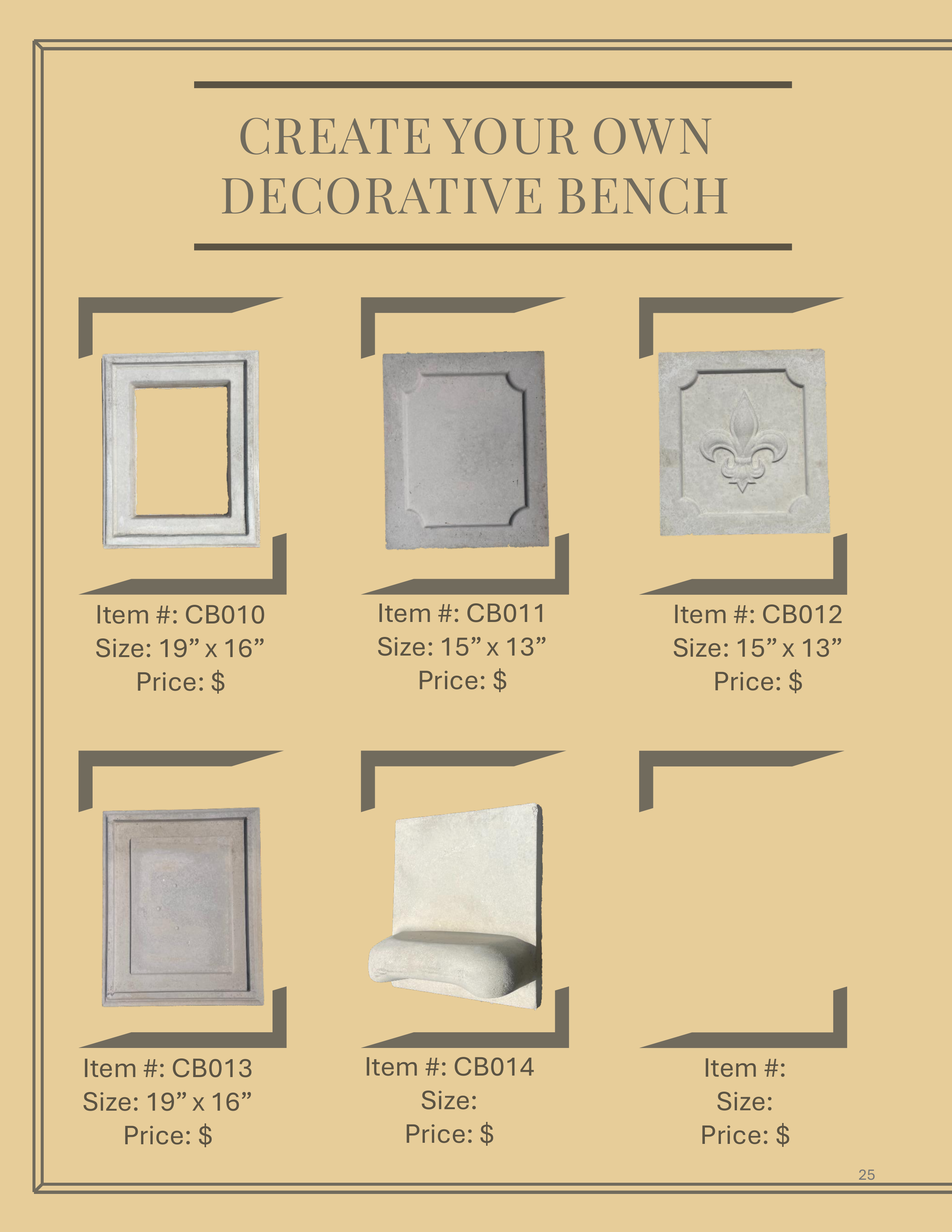 Create your own Decorative Bench.