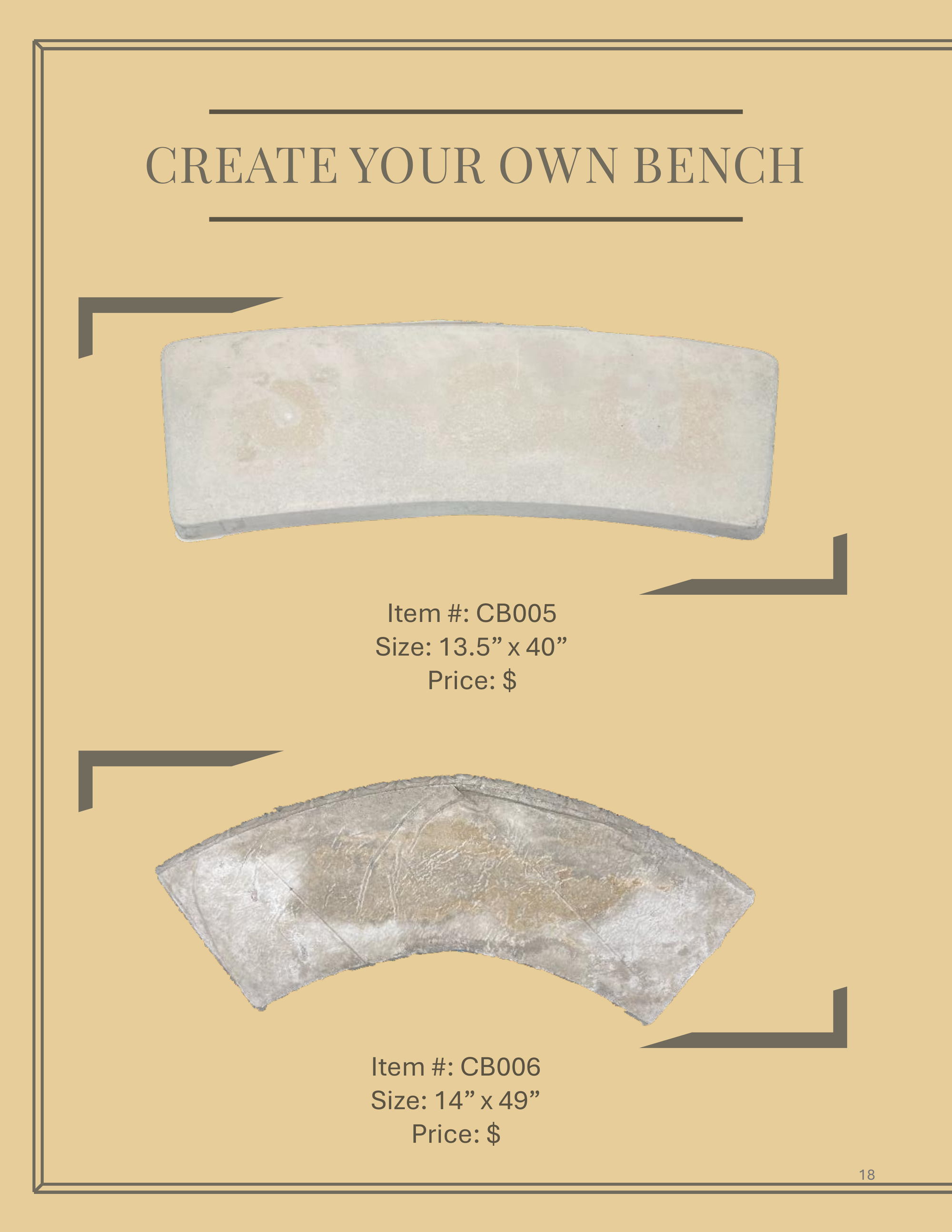Create your own Decorative Bench.