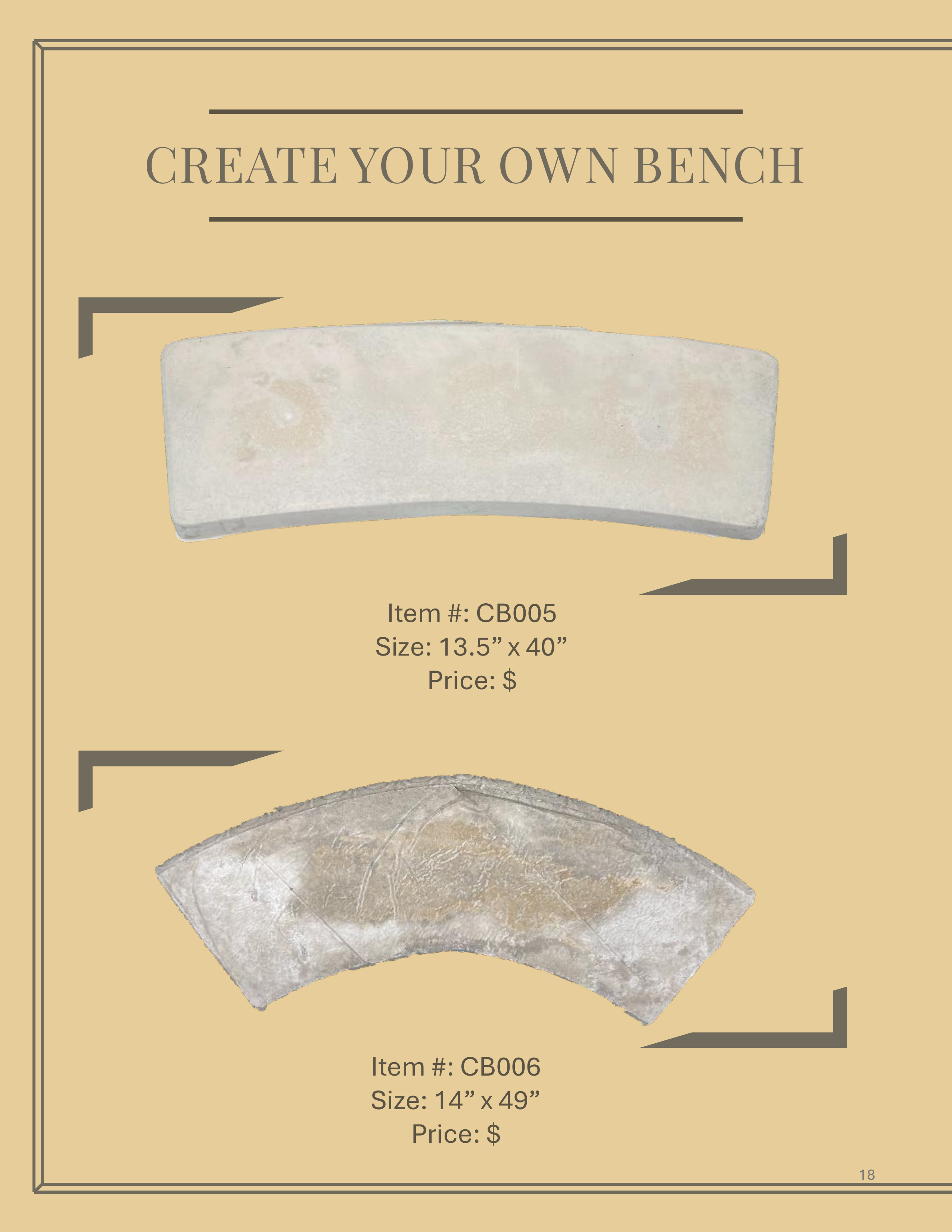 Create your own Decorative Bench.