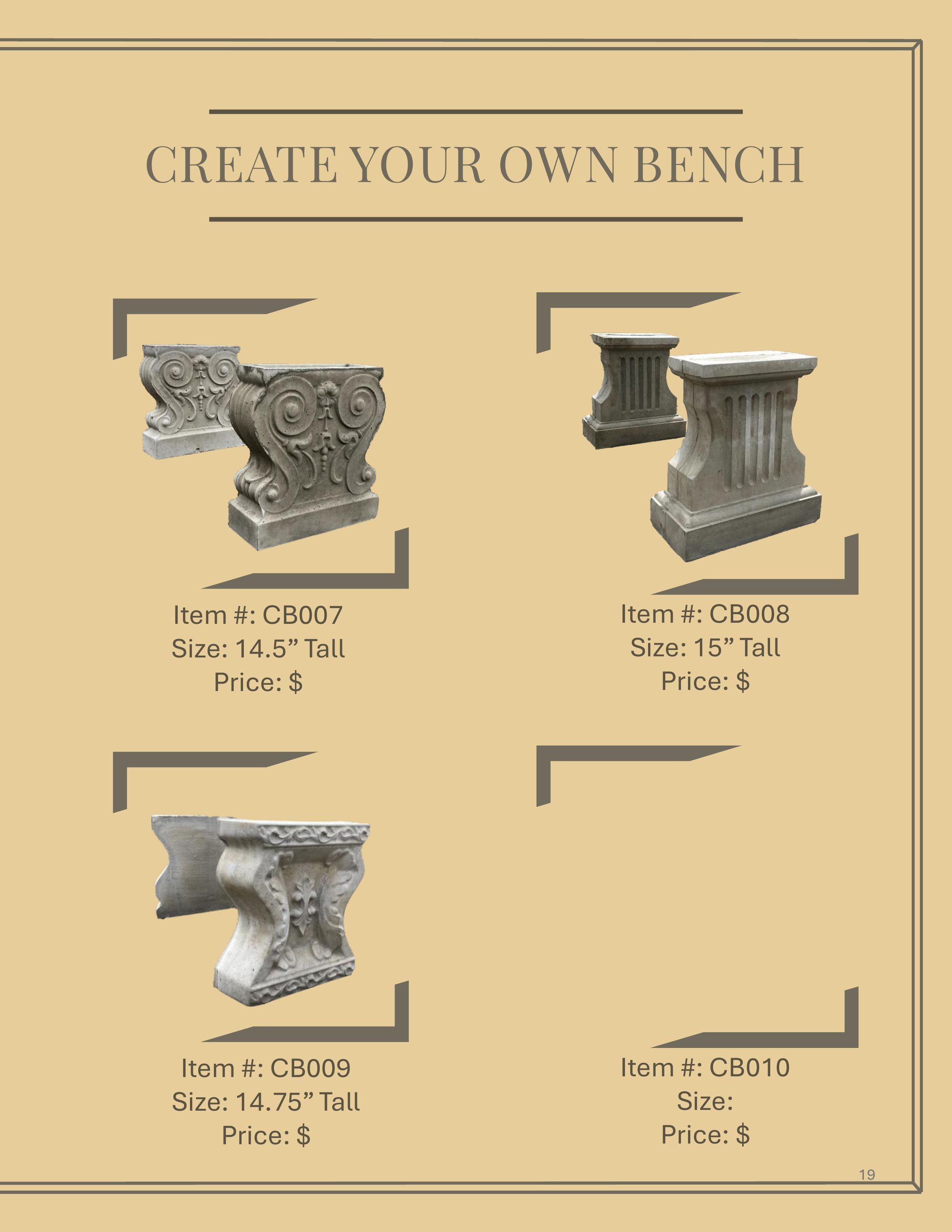 Create your own Decorative Bench.