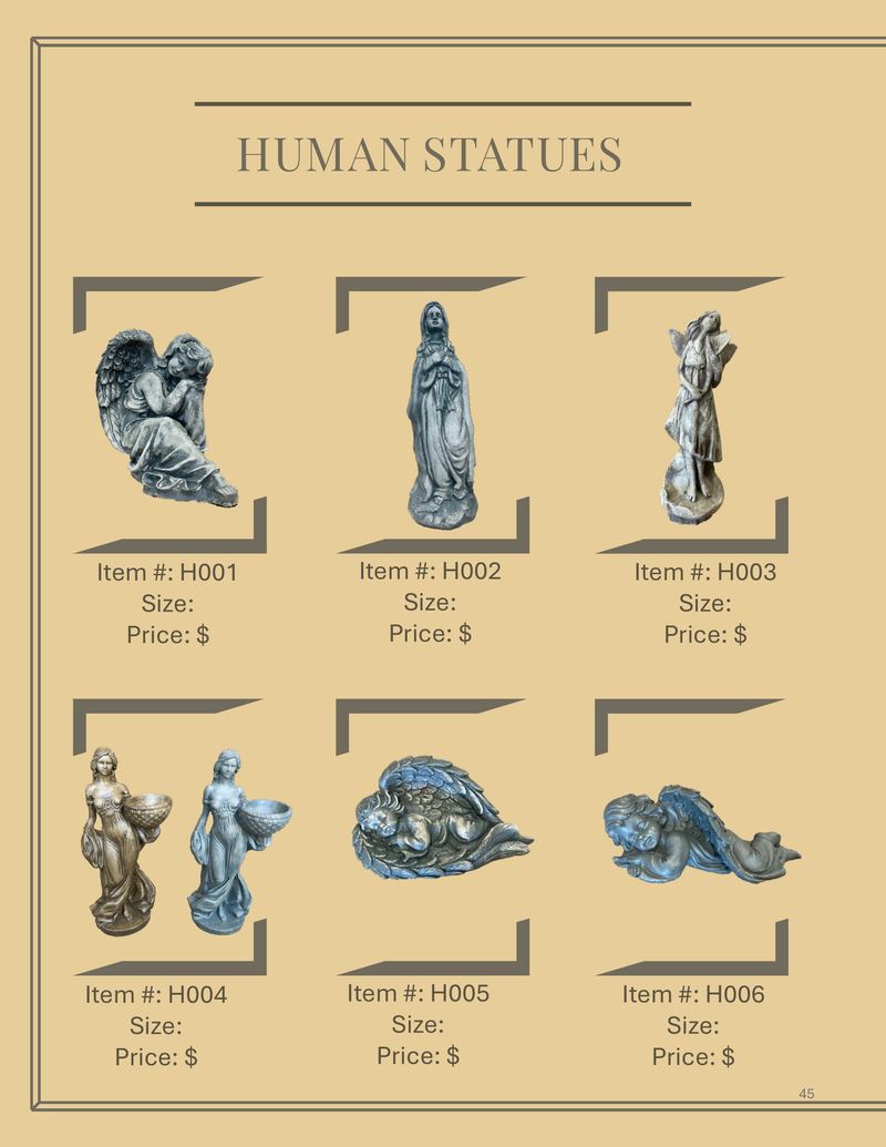 Concrete Human Statues.