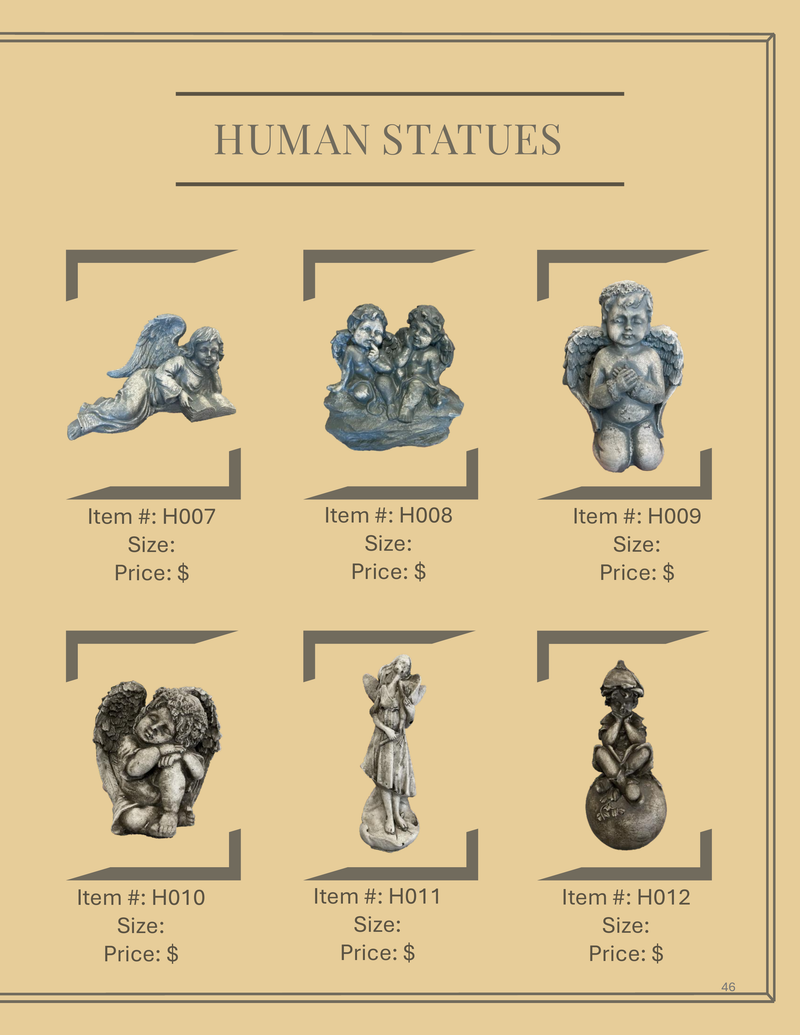 Concrete Human Statues.