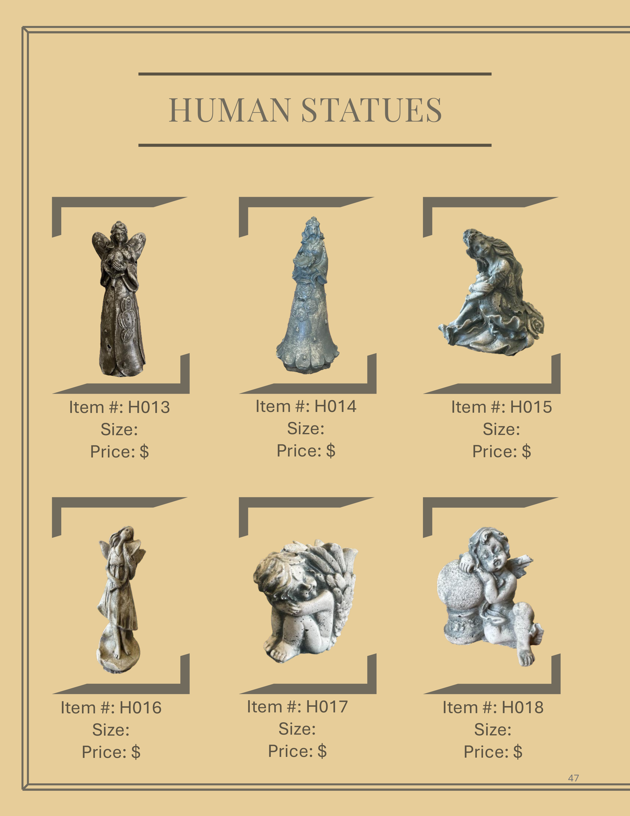 Concrete Human Statues.