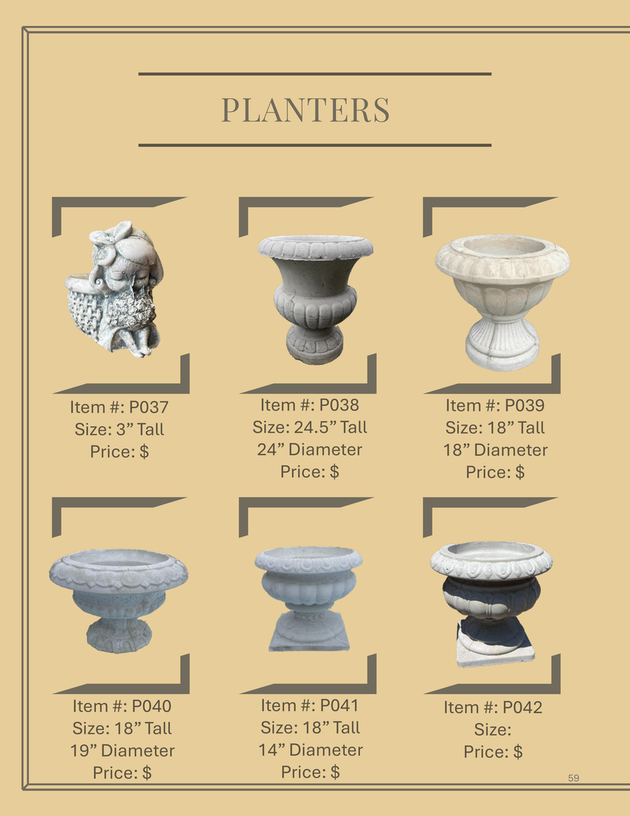 Concrete Decorative Planters.