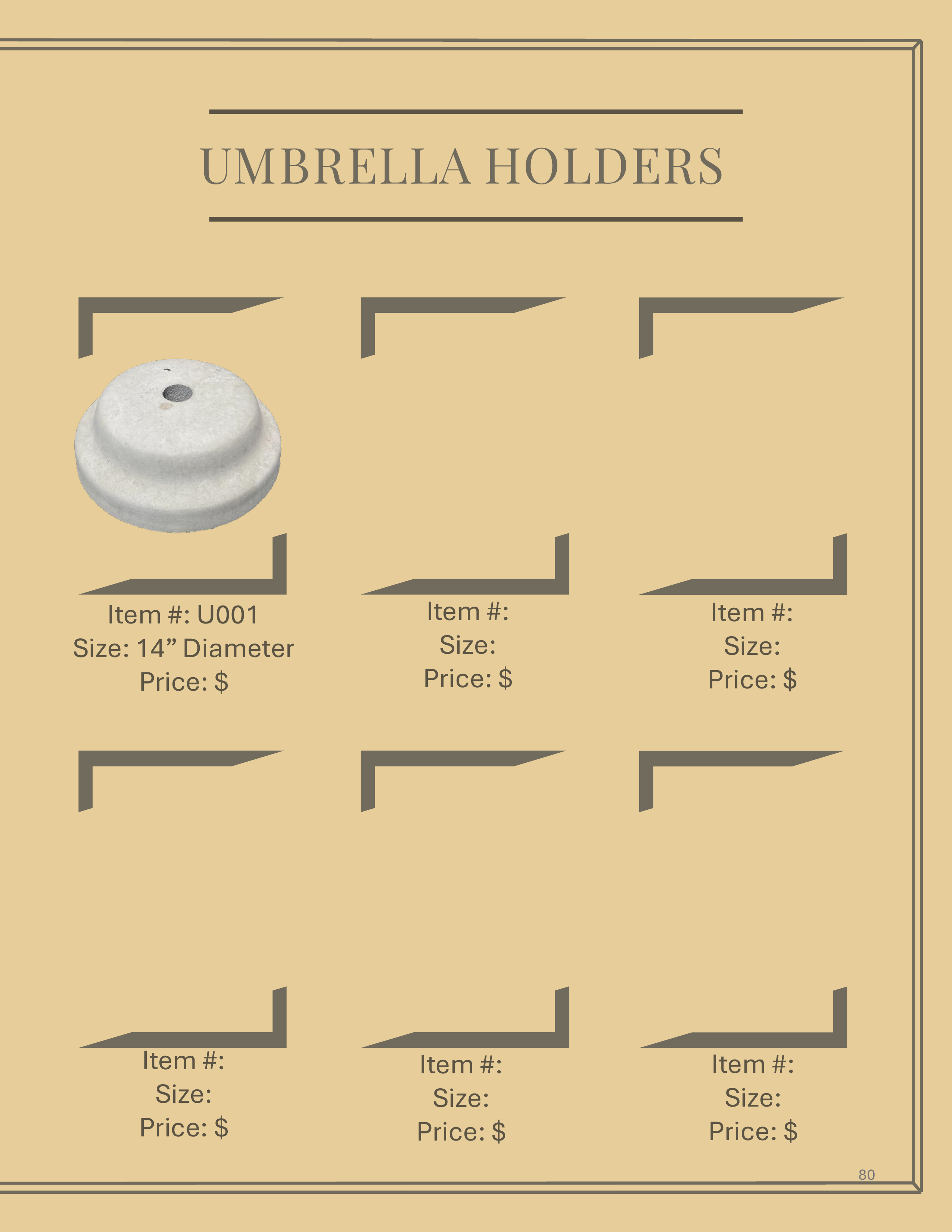 Concrete Umbrella Holders.
