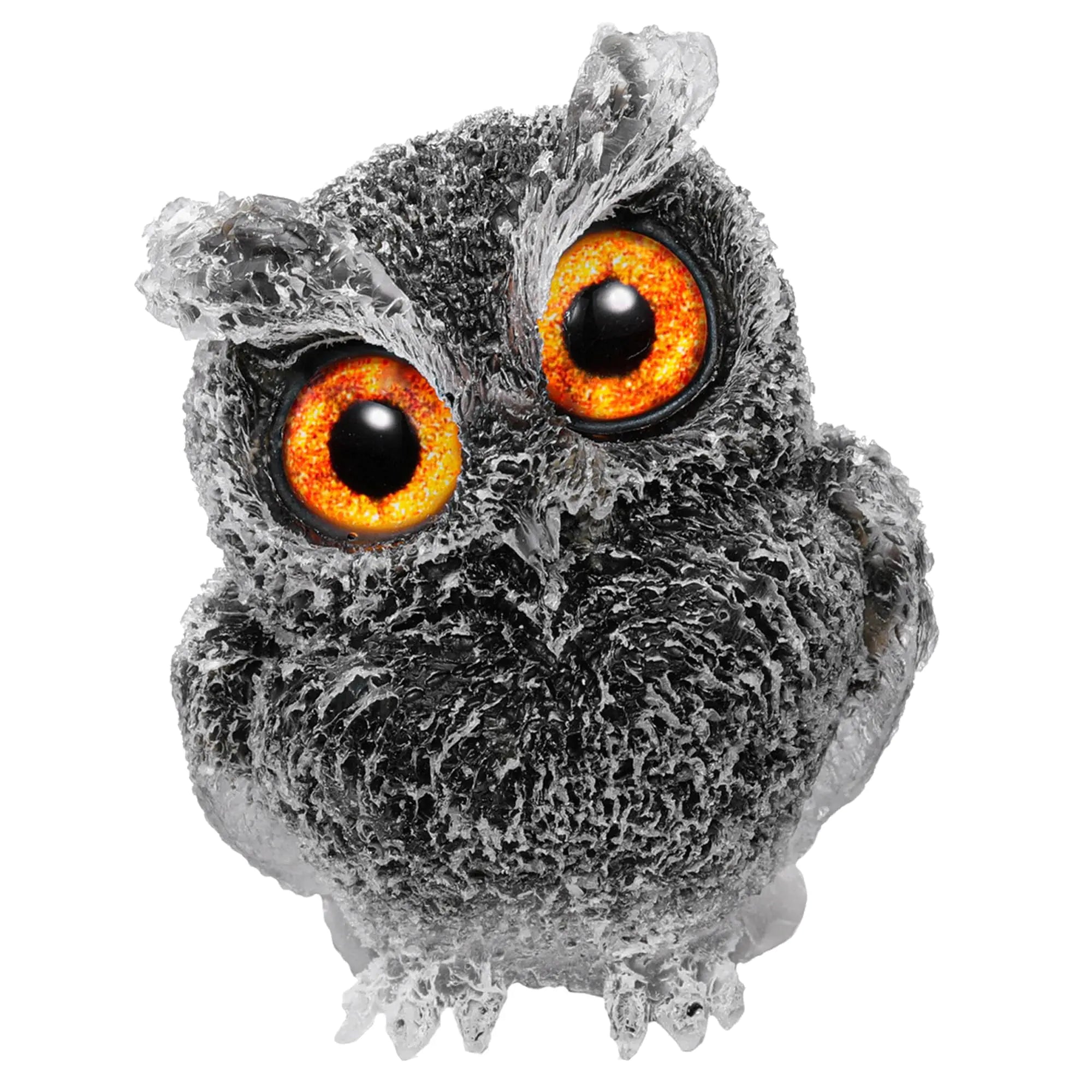 Jovivi 2.5" Black Obsidian Crystal Owl Statue Hand Carved Resin Reiki Healing Crystal Pocket Stone Gemstone Animal Owl Figurines Sculpture Ornament Cute Room Office Decor Gifts