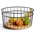 Fruit Bowl for Kitchen Counter - 10"W Metal & Wood Modern Fruit Bowl - Large Fruit Basket for Kitchen Counter - Black Decorative Bowl - Dining Table Centerpiece Decor Bowl - Fruit Bowls - Fruit Holder