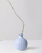 GeLive Flower Arrangement Ikebana Bud Vase Hydroponics Macaron Colorful Ceramic Decorative Vase (Blue)