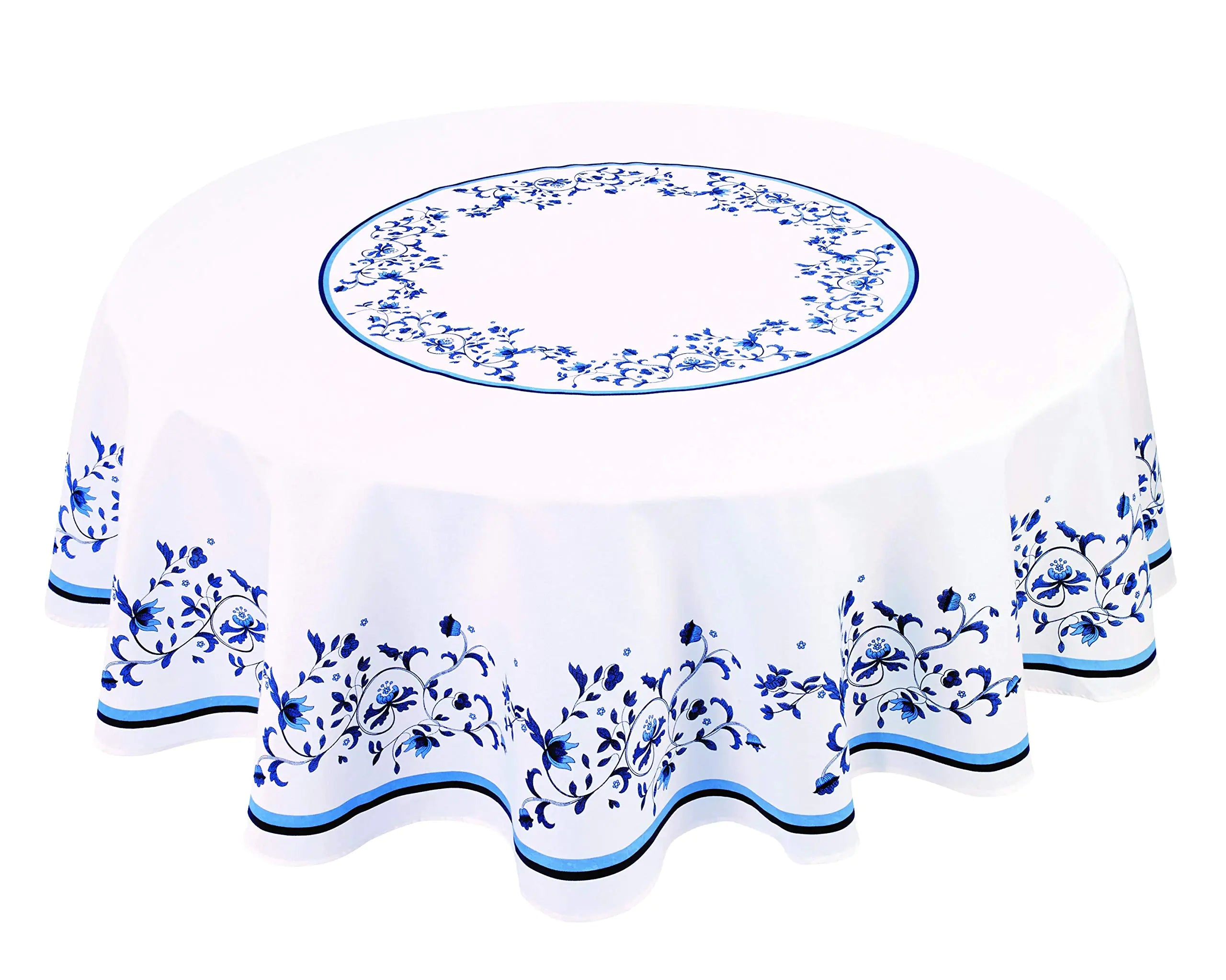 Spode - Table Cloth Rectangular Table Cloth Stylish Home Decor (70" Round Portofino Blue)