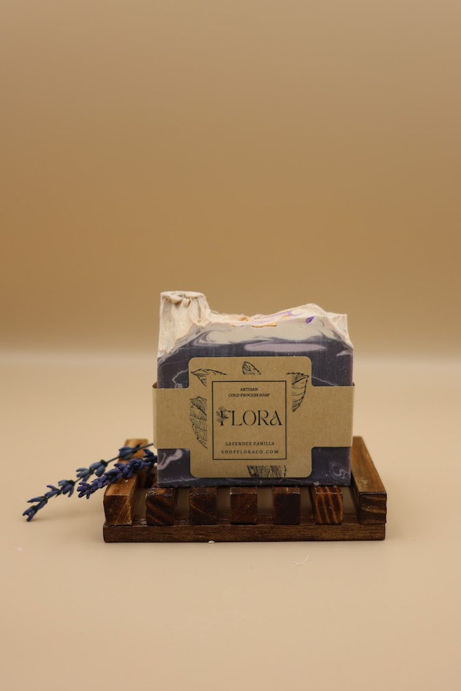Flora Artisan Cold Process Soap - Lavender Vanilla.