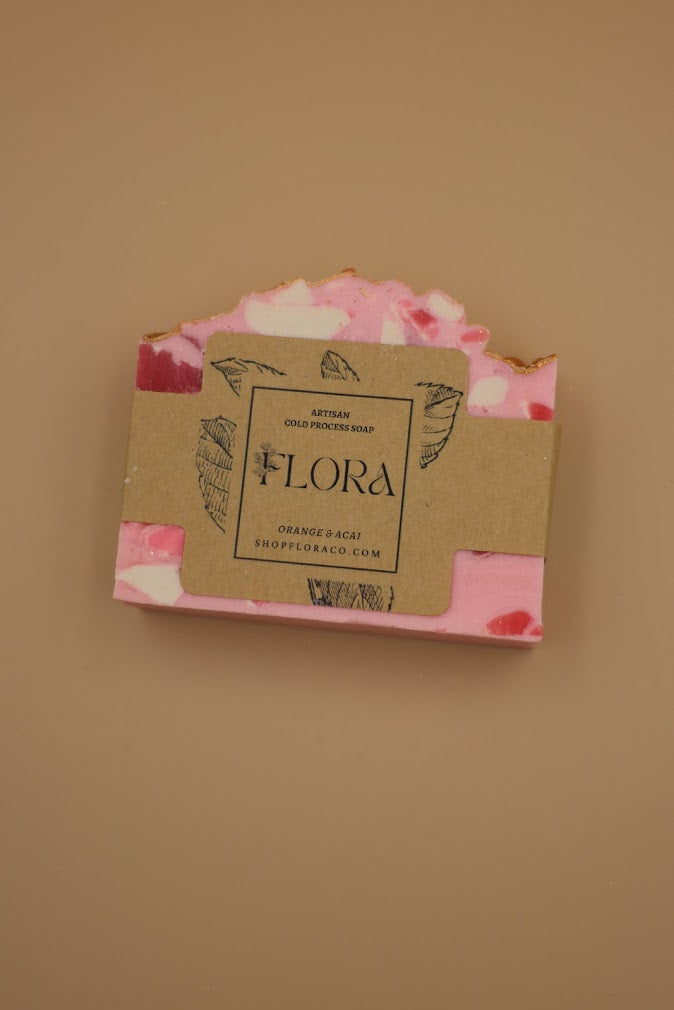 Flora Artisan Cold Process Soap - Orange Acai.