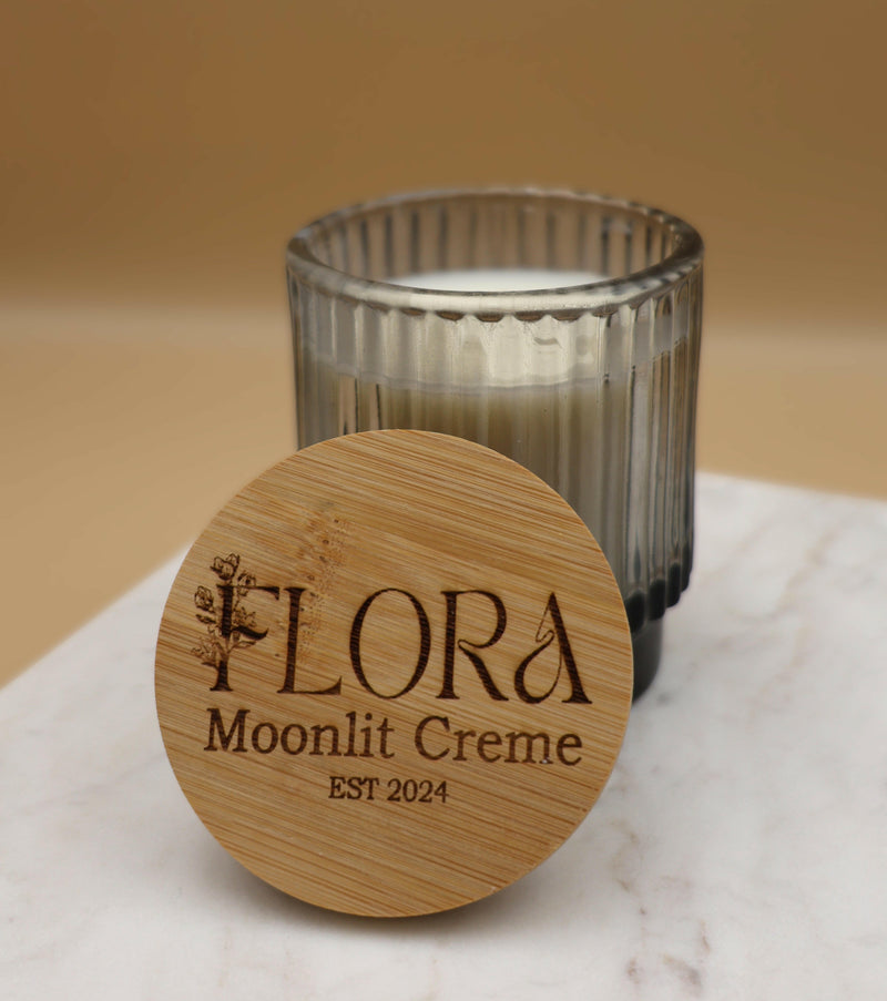 Flora Hand Poured Organic Coconut Wax Candle Moonlit Creme - 7oz.