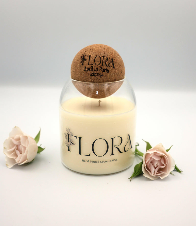 Flora Hand Poured Organic Coconut Wax Candle April in Paris - 17oz.