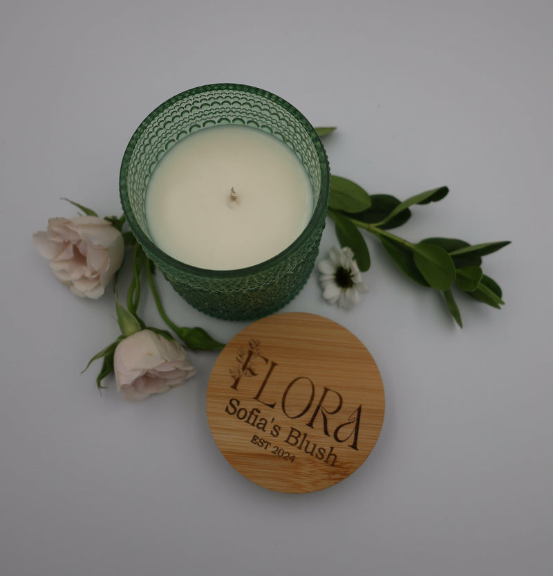 Flora Hand Poured Organic Coconut Wax Candle Sofia's Blush - 8oz.