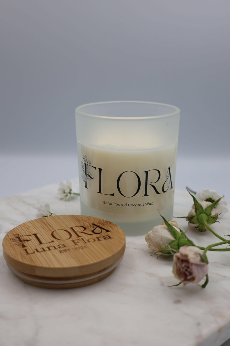 Flora Hand Poured Organic Coconut Wax Candle Luna Flora - 10oz.