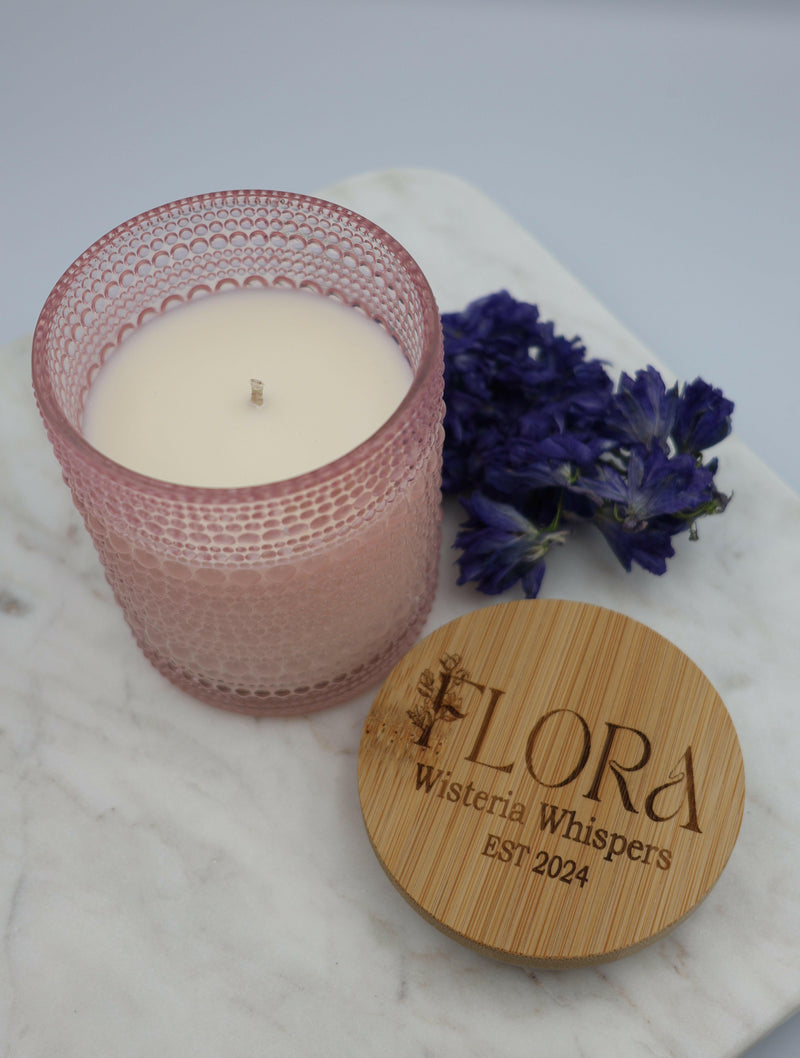 Flora Hand Poured Organic Coconut Wax Candle Wisteria Whispers - 7oz.