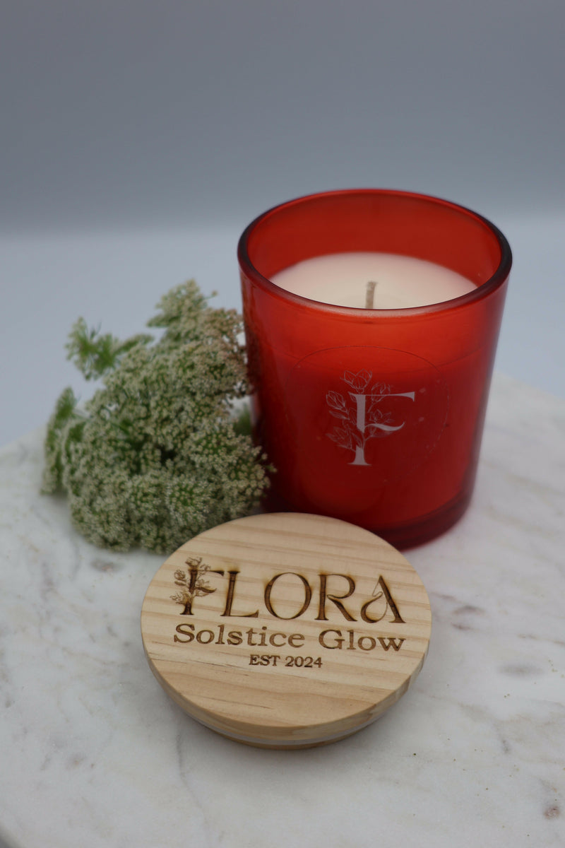 Flora Hand Poured Organic Coconut Wax Candle Solstice Glow - 7oz.