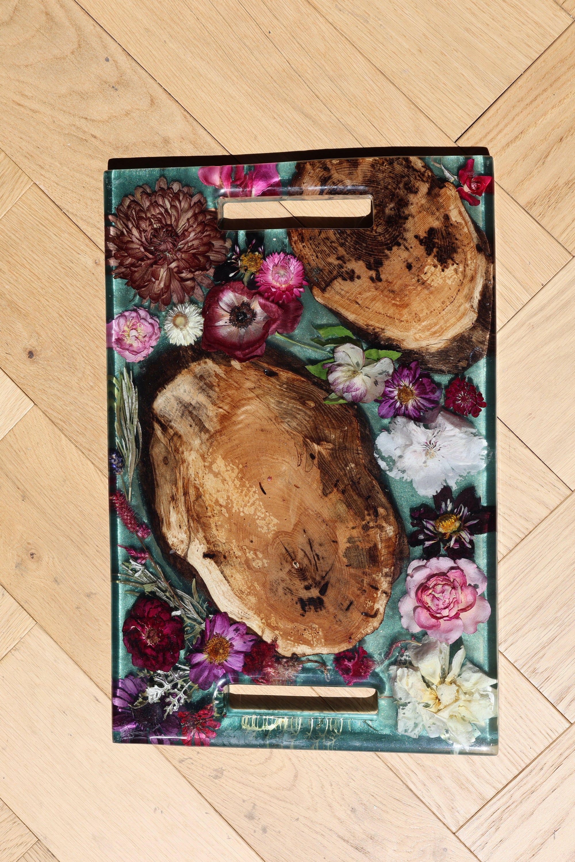 Floral Epoxy Serving Tray.