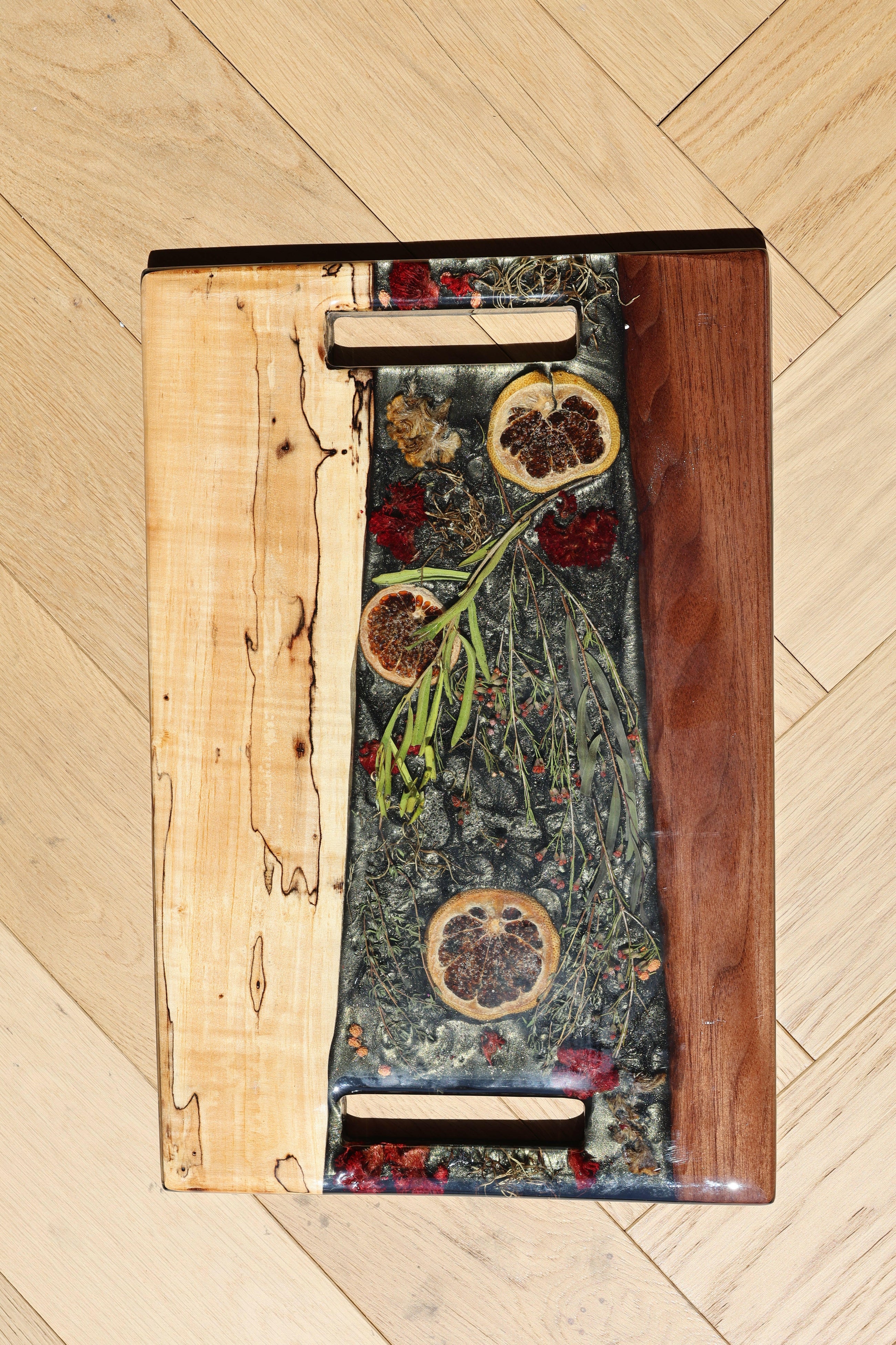 Floral Epoxy Serving Tray.