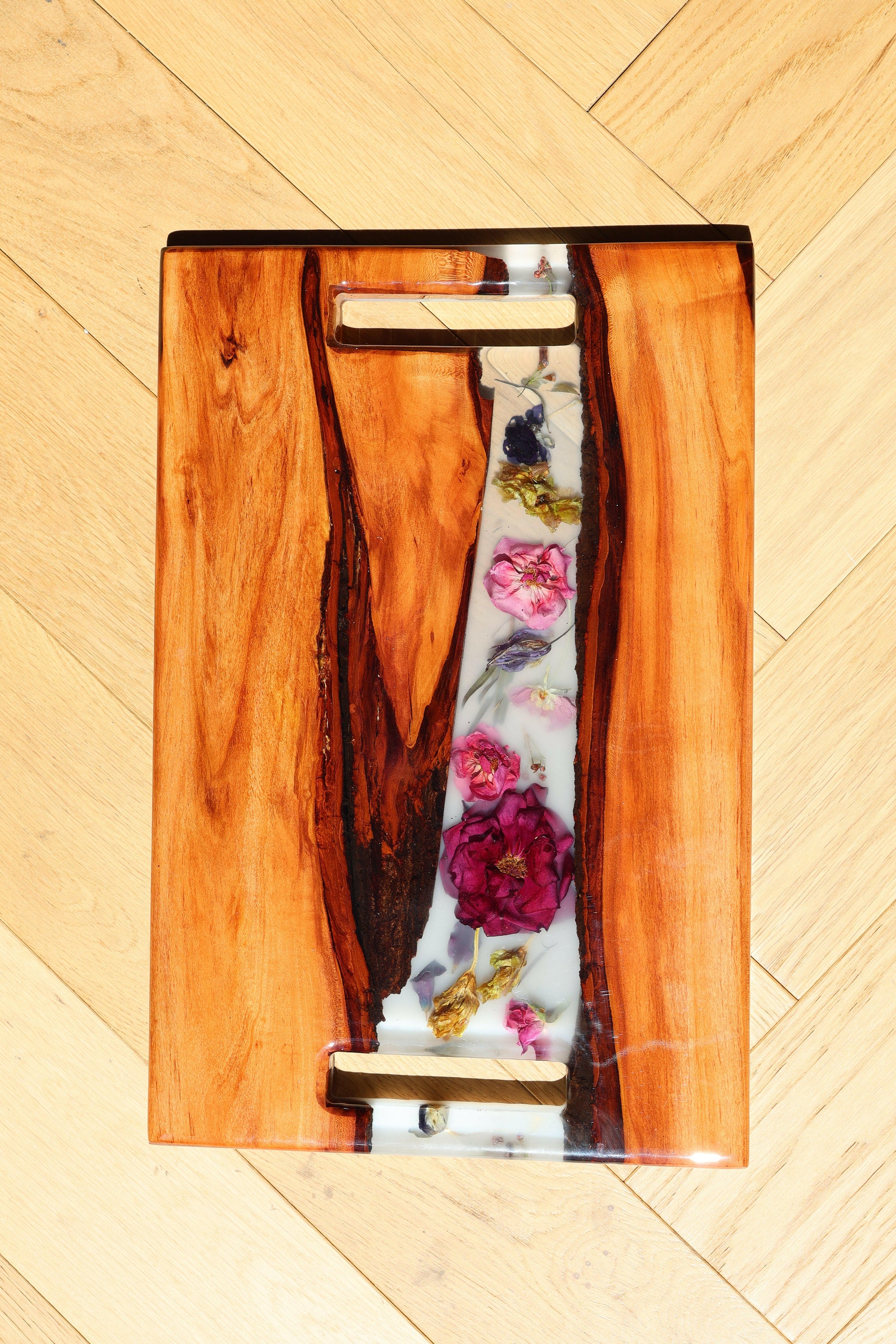 Floral Epoxy Serving Tray
