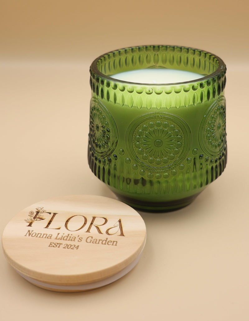 Flora Hand Poured Organic Coconut Wax Candle Nonna Lidia's Garden - 14oz.