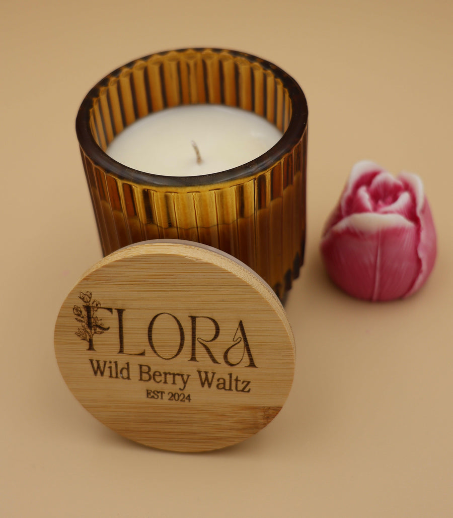 Flora Hand Poured Organic Coconut Wax Candle Wild Berry Waltz - 7oz.