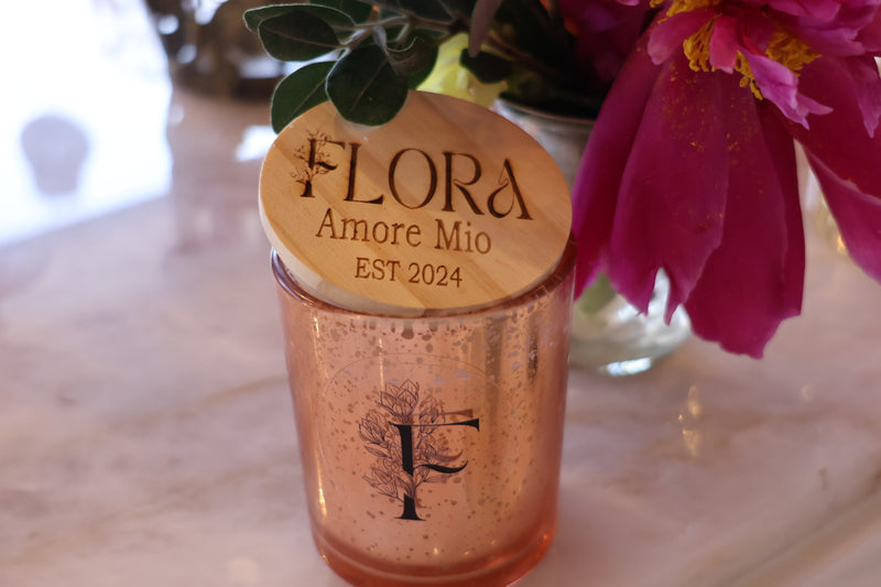 Flora Hand Poured Organic Coconut Wax Candle Amore Mio - 7oz