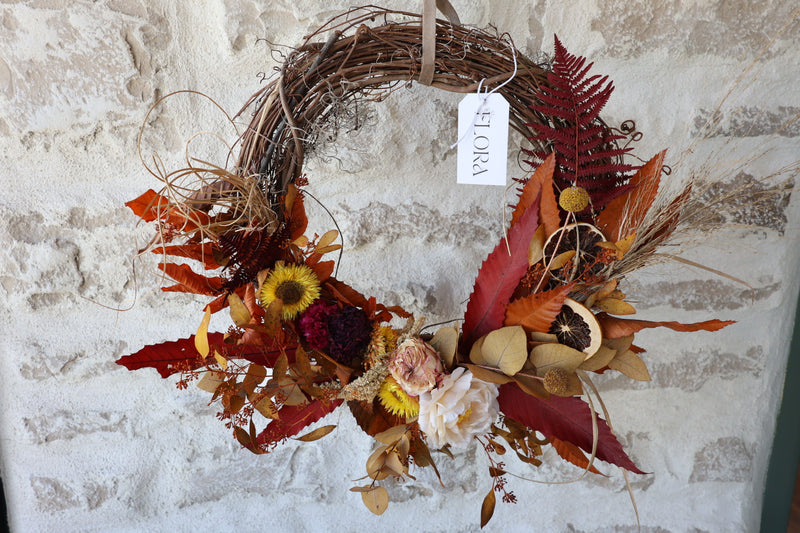 19.5" Autumn Dried Flower Wreath