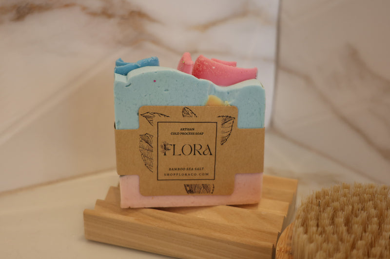 Flora Artisan Cold Process Soap - Bamboo & Sea Salt
