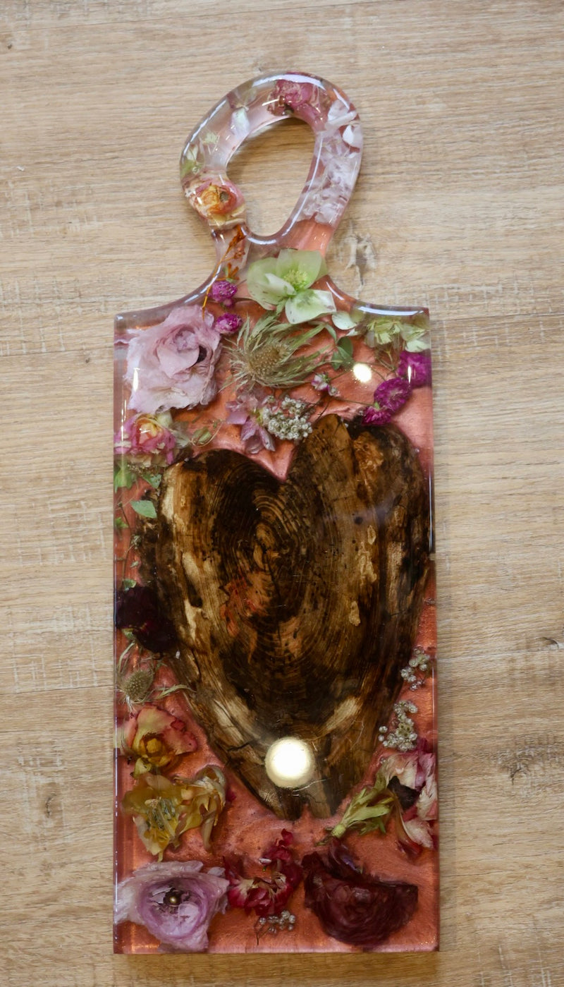 Floral/Heart Epoxy Serving Tray
