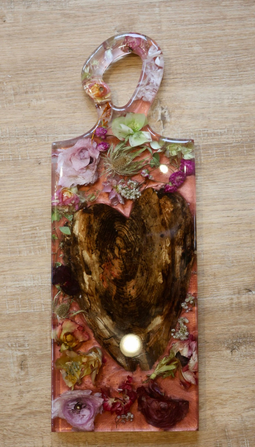 Floral/Heart Epoxy Serving Tray