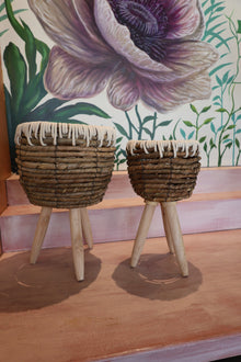 S/2 Grass & Cotton Roll Basket