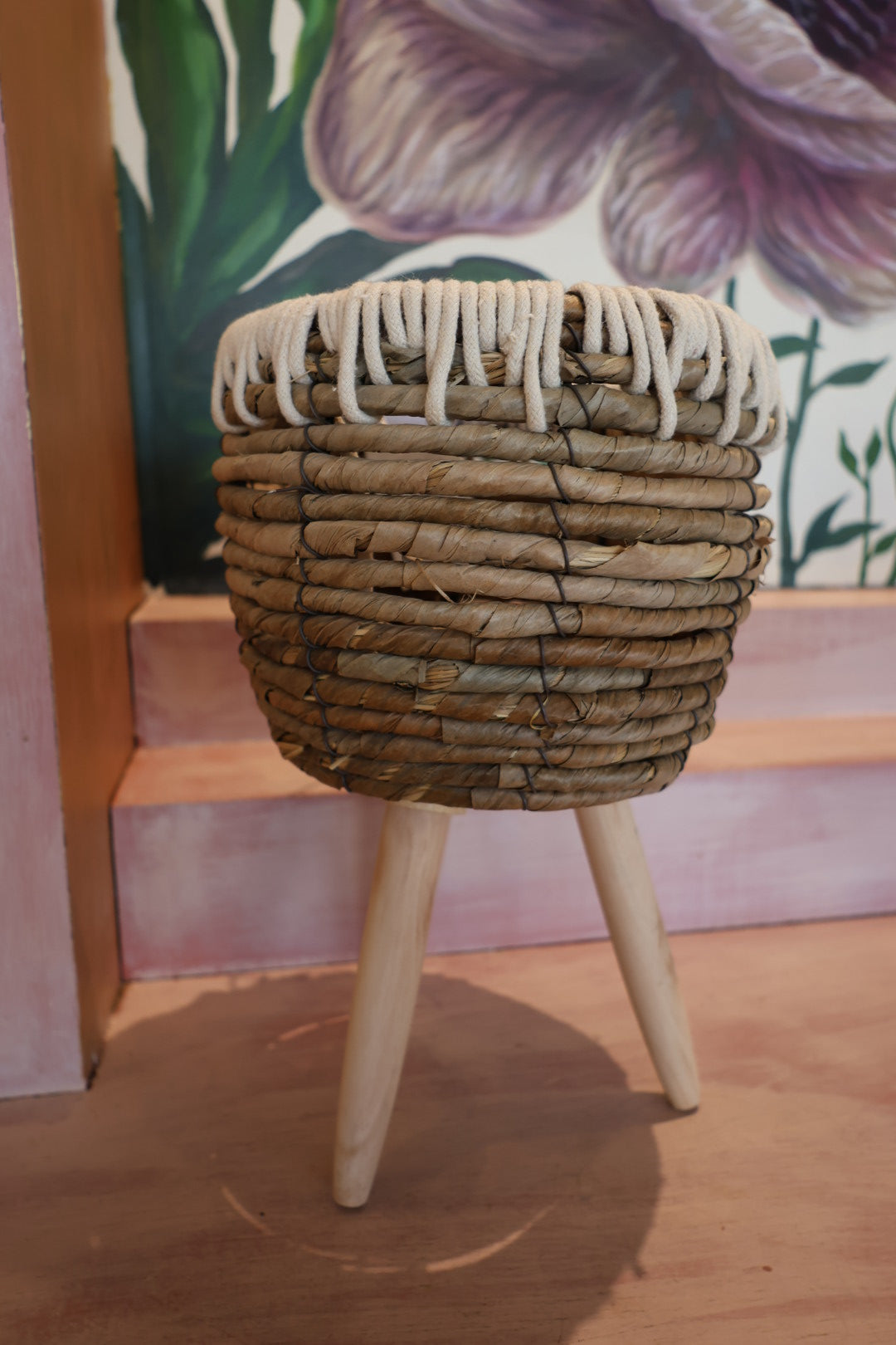 S/2 Grass & Cotton Roll Basket