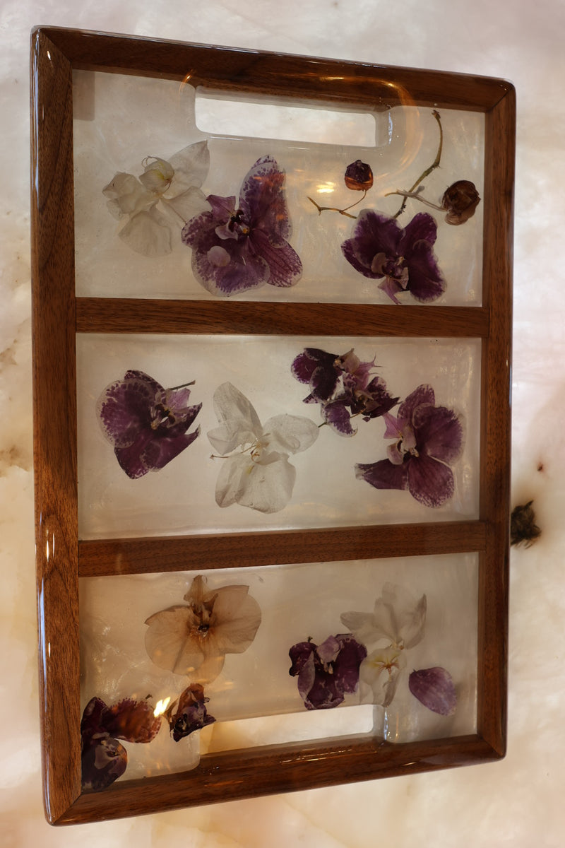 Floral Epoxy Serving Tray