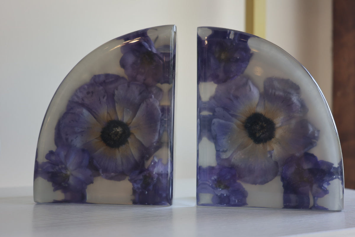 Purple Epoxy Bookends