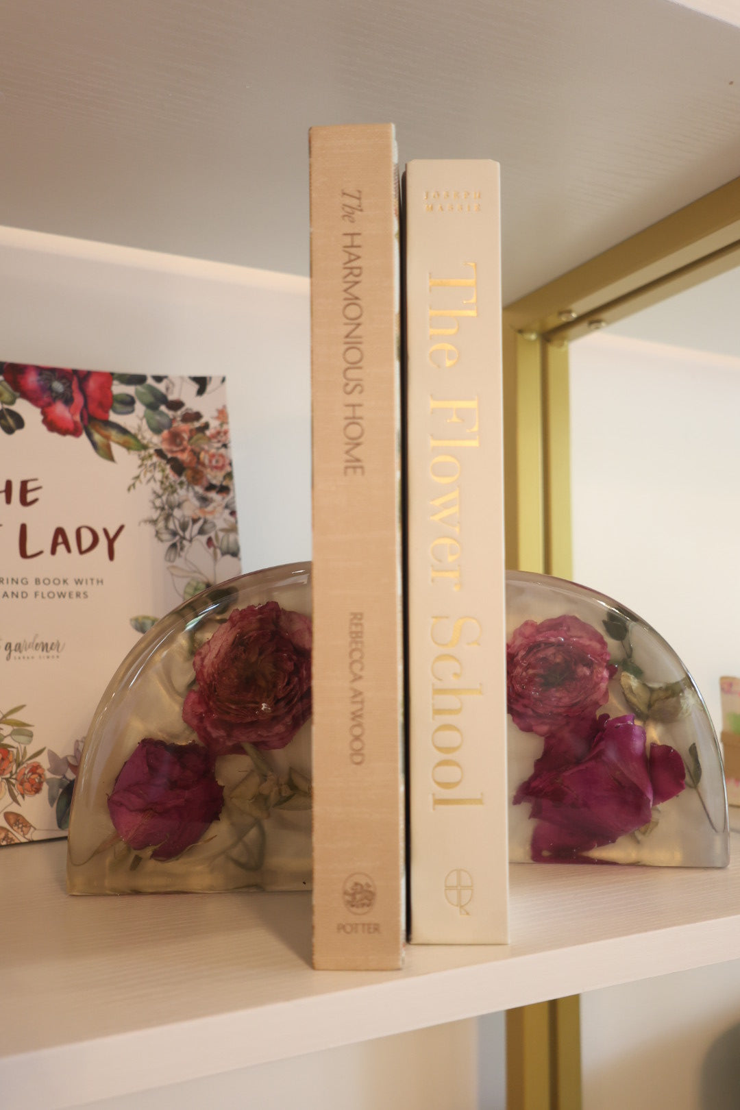 Pink Epoxy Bookends