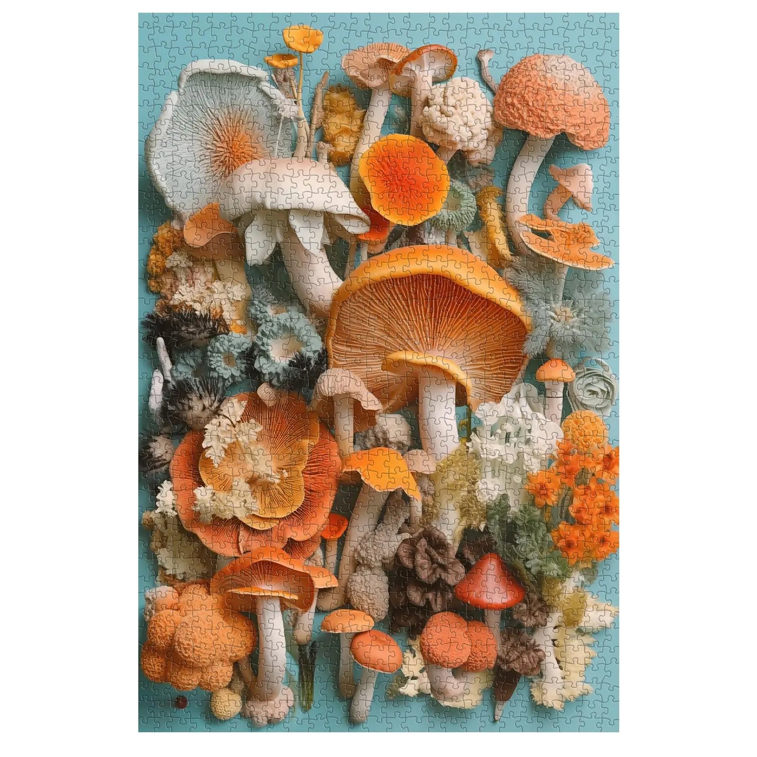 Mushroom Puzzle 1000 Pieces Puzzle for Adults Nature Plant Jigsaw Puzzles Mushroom Art Puzzles Colorful Wild Fungi Puzzle as Home Wall Decor