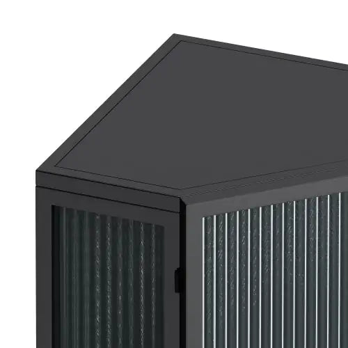 Floor Conical Cabinet With Tempered Glass Door And Storage Shelves, Suitable For Bathroom, Living Room, Bedroom Unavailable Platforms- Temu