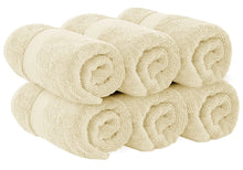 Luxury Hand Towels Turkish Cotton for Hotel Spa 16x30 inch 6 Pack Beige Color.