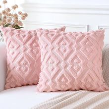 Artscope Pink Throw Pillow Covers 28x28 Set of 2 Soft Plush Faux Wool Couch Pillow Covers Decorative Throw Pillows for Couch Bed and Home Decor