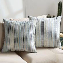 Boho Throw Pillow Covers 20x20 Inch Set of 2 Striped Chenille Farmhouse Decorative Covers Cushion for Sofa Couch Bed Living Room Farmhouse Decor