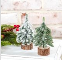 6" MINI TREES WOOD BASE