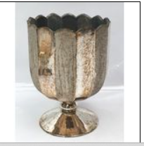 6" GLASS SCALLOP TOP CANDLE CUP