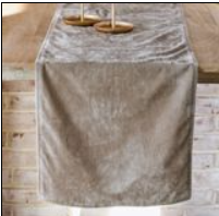72" LATTE VELVET TABLE RUNNER