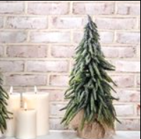 18" FROSTED TREE IN BURLAP
