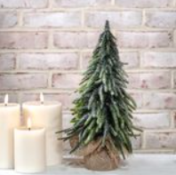 14" FROSTED TREE IN BURLAP