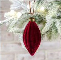 RED VELVET OVAL ORNAMENT